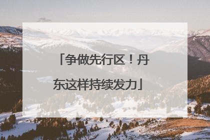 争做先行区！丹东这样持续发力